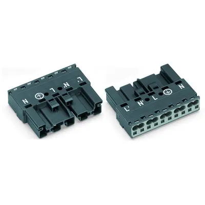 Plug; 5-pole; Cod. L; 4,00 mm²; dark gray