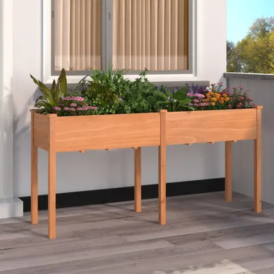 Gossi jardiniera cu captuseala, maro, 161x45x76 cm, lemn masiv brad