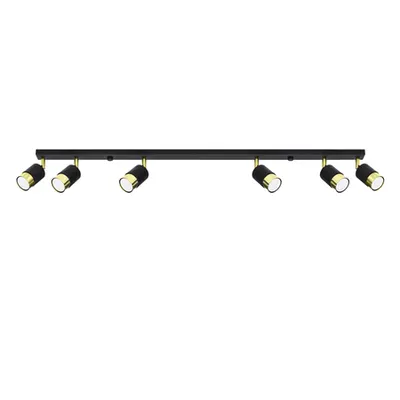 Corp de iluminat pentru tavan NERO 6 negru/auriu