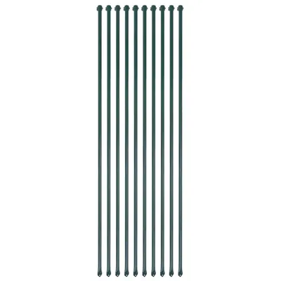 vidaXL Țăruși grădină, 10 buc, 1,5 m, metal, verde