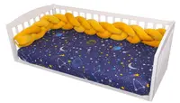 Protectie impletita pentru patut 180 cm Bumper din Velvet Amber