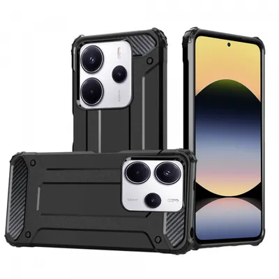 Husa pentru Xiaomi Redmi Note 14 4G (Regional), Techsuit, Hybrid Armor, Neagra