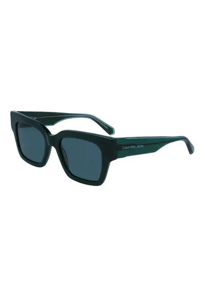 Ochelari de soare dreptunghiulari unisex cu logo - Albastru petrol