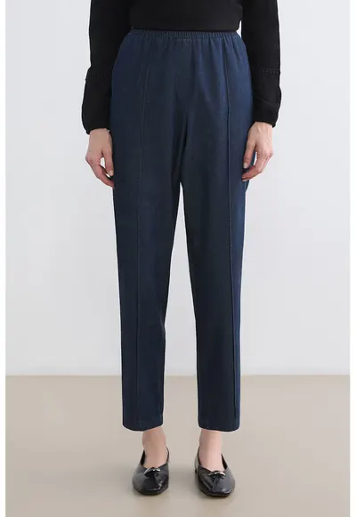 Blugi crop cu croiala dreapta Grace - Bleumarin