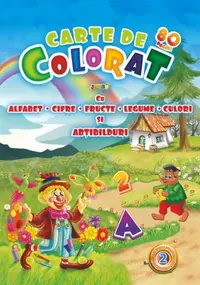 Jumbo 80 cu alfabet, cifre, fructe, legume, culori și 80 abțibilduri (Vol. 2) - Paperback