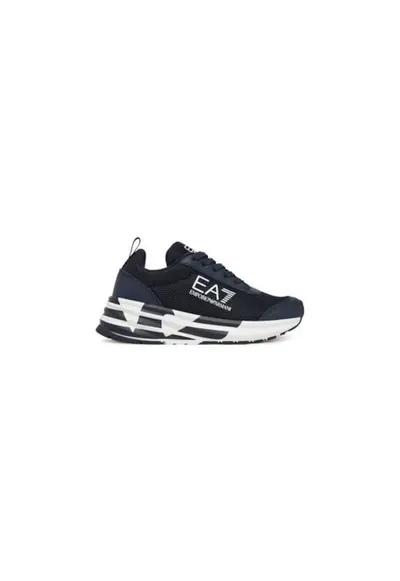 Pantofi sport pentru baieti - Emporio Armani - textil - alb/bleumarin