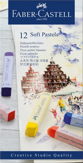 Pasteluri uscate Soft Faber-Castell - Creative Studio, 12 bucati