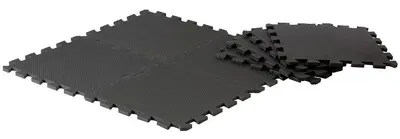 Izopren Mată Puzzle Interlocking 8szt Negru
