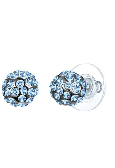 Cercei cu tija si cristale Swarovski - Argintiu