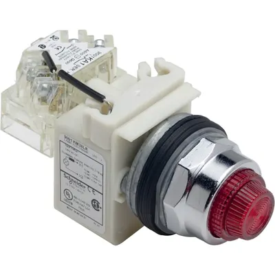 Buton Luminos Rosu Ø 30 - Aparent, Cu Revenire - 120V - 1Nd