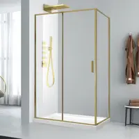 Cabina dus aurie 120x90 cm sticla securizata 6 mm Mediterraneo, Petra Gold