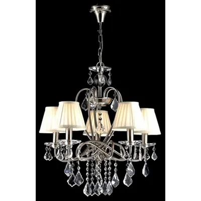 Candelabru Modern Fantasia,5 becuri dulie E14, 230V,D.56cm, H.59cm,Nichel