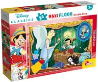Puzzle cu două fețe Lisciani de colorat din 24 piese - Pinocchio