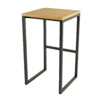 Scaun de bar negru/în culoare naturală cu aspect de lemn de stejar Frame – Woodman