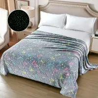 Patura Cocolino Pufoasa, Premium, cu Model Fluorescent, 200x230 cm – Confort si Eleganta de la Johny Home Pucioasa, Gri, Fluturasi