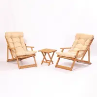 Set mobilier de grădină crem/natural din lemn de fag pentru două persoane – Floriane Garden