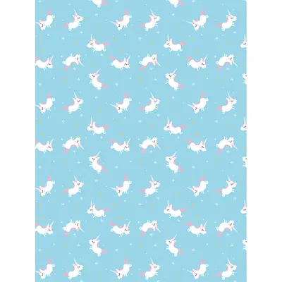 Hârtie decopatch- Albastru cu model unicorni