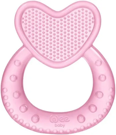 Inel gingival din silicon Wee Baby - inimă, roz