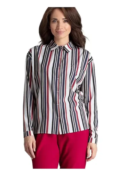 Camasa dama - croiala dreapta - maneci lungi - multicolor - poliester