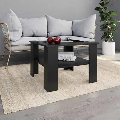 vidaXL Măsuță de cafea, negru, 60x60x42 cm, lemn prelucrat