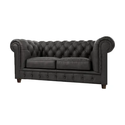 Canapea gri antracit cu tapițerie din catifea 184 cm Cambridge – Ropez