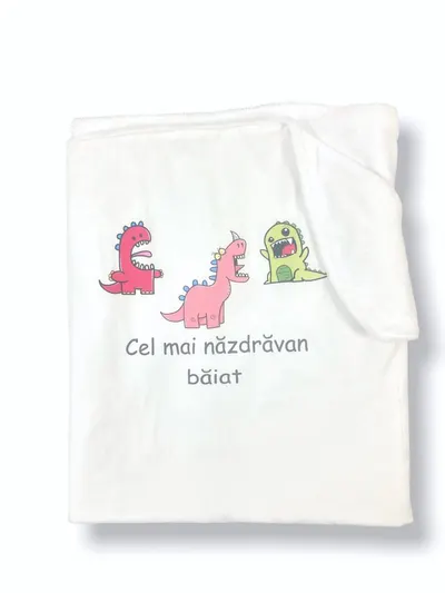 Paturica dubla de iarna imprimata personalizata 135x110 cm