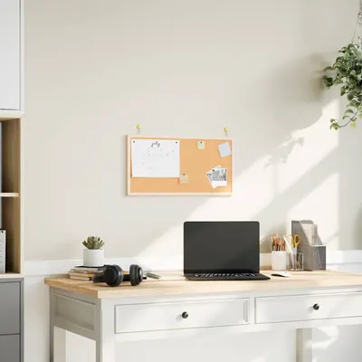 vidaXL Tablă de plută cu ramă din lemn masiv de pin 60x30 cm