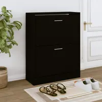 Gossi pantofar, negru, 63x24x81 cm, lemn compozit