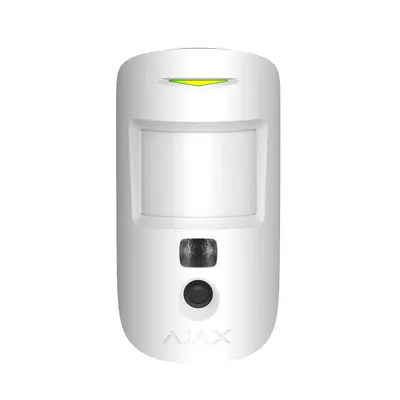 Detector de miscare wireless PIR cu camera Ajax MotionCam WH, 12 m, 88 grade, 640x480p, iluminator IR, pet immunity, 868 MHz, RF 1700 m