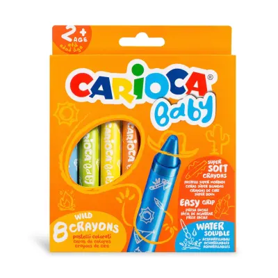Set 8 creioane cerate, Carioca, Baby Wild