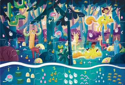 Puzzle 25 piese - 1 2 3 - Padurea