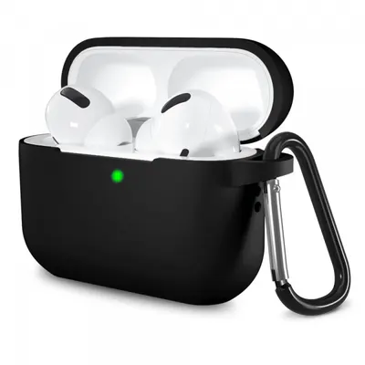 Husa Techsuit Silicone pentru Apple AirPods Pro Series, Neagra