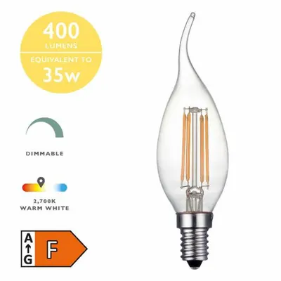 Sursa de iluminat (Pack of 5) LED Candle Light Bulb (Lamp) SES/E14 4W 400LM