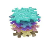 Covoras ortopedic senzorial tip puzzle Set B pastel pentru bebelusi