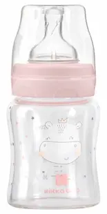 Sticle de sticlă pentru copii KikkaBoo Hippo Dreams - 120 ml, roz