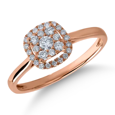 Inel din aur roz cu diamante de 0.291ct