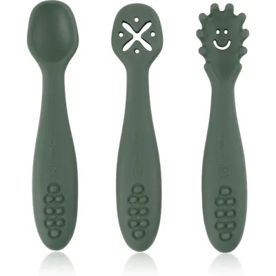 Petite&Mars Take&Match 6m+ linguriță pentru copii Misty Green 3 buc