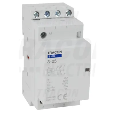 Contactor modular SHK3-25 230V AC, 50Hz, 2 Mod, 3×NO, AC1/AC7a, 25A