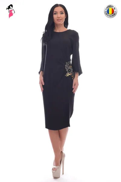 Rochie Vanessa Line de ocazie dreapta cu pliuri