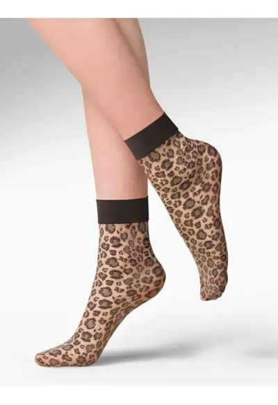 Sosete bej cu animal print 684 Caty 30 den - Bej