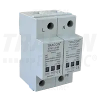 Descarcator de supratensiuni,AC/DC,clasa1+2,unitar cu soclul TTV1+2-80-2P 230/400 V, 50 Hz, 8 kA (10/350 us) 40/80 kA (8/20 us), 2P