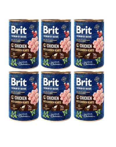 BRIT Premium by Nature Chicken and hearts 6x400 g pui si inimi, hrana naturala caini