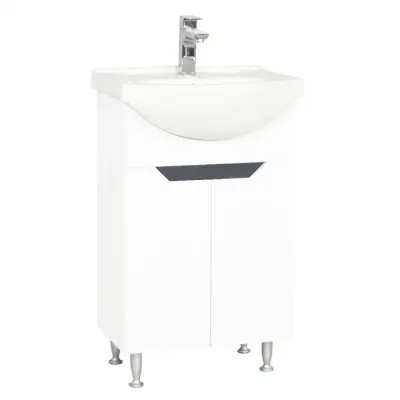 Set Baza front MDF si Lavoar seria 050, 55 cm, alb + antracit