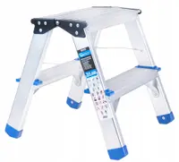 Scară dublă din aluminiu Geko - G02432, 2x2 trepte, 150 kg