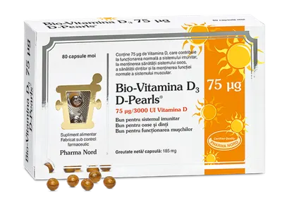 D-Pearls Bio-Vitamina D3, 80 capsule, Pharma Nord