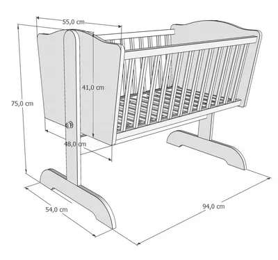 Patut balansoar din lemn Nichiduta Sweet Dream Gri pentru bebelusi 90x40 cm cu roti incluse,Mutare usoara,Margini rotunjite,Vopsele si materiale sigure,Solid si sigur de utilizat
