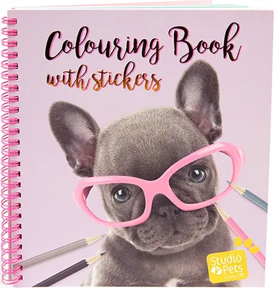Carte de colorat cu autocolante Studio Pets - Sanchesta