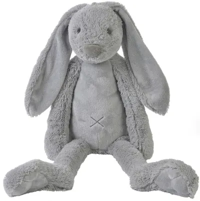 Jucarie moale Happy Horse - Iepurasul Richie, gri deschis, 58 cm