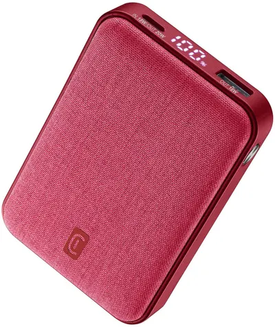 Baterie portabilă Cellularline - Glam, 10000 mAh, rosu