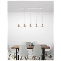 Lampa suspendata HUGO Crom Aluminiu Sticla clara & Rose Auriu Frame LED G9 5x5 Wat 230 Volt IP20 Fara bec